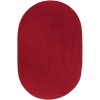 Rhody Solid Poly Brilliant Red S045 7 ft. X 9 ft. Oval Braided Rug