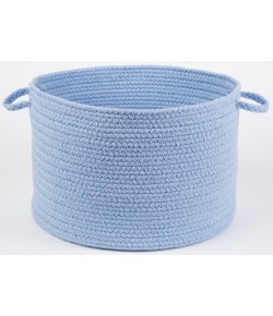 Rhody Solid Poly Hydrangea S046 18 in. X 12 in. Basket Braided Rug