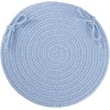 Rhody Solid Poly Hydrangea S046 15 in. X 15 in. Chair Pad Set-of-4 Braided Rug