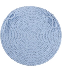 Rhody Solid Poly Hydrangea S046 15 in. X 15 in. Chair Pad Braided Rug