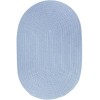 Rhody Solid Poly Hydrangea S046 7 ft. X 9 ft. Oval Braided Rug