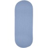 Rhody Solid Poly Hydrangea S046 2 ft. X 6 ft. Oval Runner Braided Rug