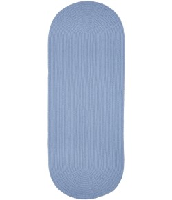 Rhody Solid Poly Hydrangea S046 2 ft. X 4 ft. Oval Runner Braided Rug