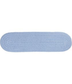 Rhody Solid Poly Hydrangea S046 8 in. X 28 in. Stair Tread Braided Rug