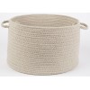 Rhody Solid Poly Pumice S049 18 in. X 12 in. Basket Braided Rug