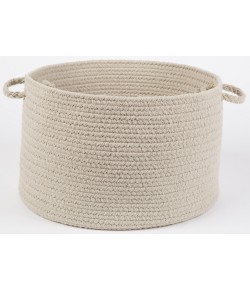 Rhody Solid Poly Pumice S049 18 in. X 12 in. Basket Braided Rug