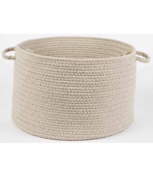 Rhody Solid Poly Pumice S049 18 in. X 12 in. Basket Rug