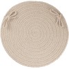 Rhody Solid Poly Pumice S049 15 in. X 15 in. Chair Pad Set-of-4 Braided Rug