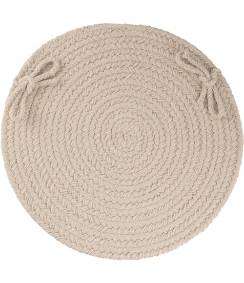 Rhody Solid Poly Pumice S049 15 in. X 15 in. Chair Pad Set-of-4 Rug