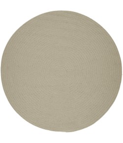 Rhody Solid Poly Pumice S049 4 ft. X 4 ft. Round Braided Rug