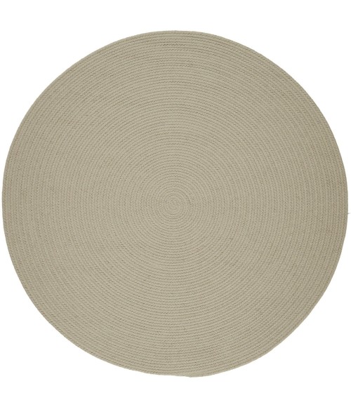 Rhody Solid Poly Pumice S049 4 ft. X 4 ft. Round Rug