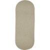 Rhody Solid Poly Pumice S049 2 ft. X 6 ft. Oval Runner Braided Rug