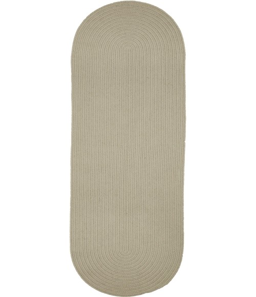 Rhody Solid Poly Pumice S049 2 ft. X 6 ft. Oval Runner Rug