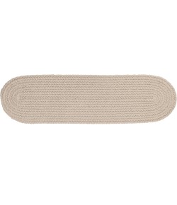 Rhody Solid Poly Pumice S049 8 in. X 28 in. Stair Tread Braided Rug