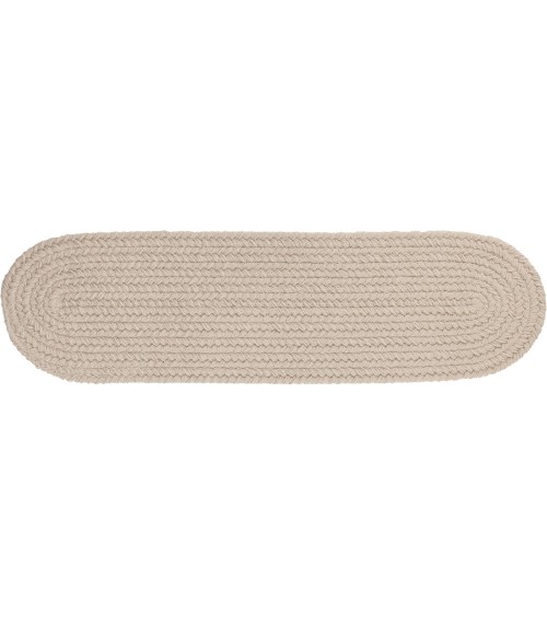 Rhody Solid Poly Pumice S049 8 in. X 28 in. Stair Tread Rug