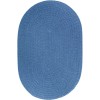 Rhody Solid Poly French Blue S052 7 ft. X 9 ft. Oval Braided Rug