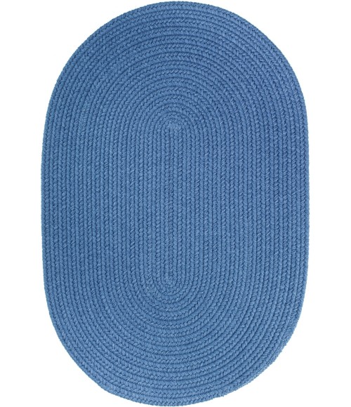 Rhody Solid Poly French Blue S052 3 ft. X 5 ft. Oval Rug