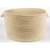 Rhody Solid Wool Sand S100 18 in. X 12 in. Basket Braided Rug