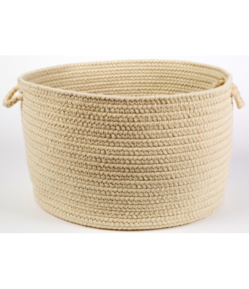 Rhody Solid Wool Sand S100 18 in. X 12 in. Basket Rug