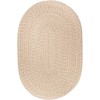 Rhody Solid Wool Sand S100 7 ft. X 9 ft. Oval Braided Rug