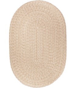 Rhody Solid Wool Sand S100 2 ft. X 3 ft. Oval Braided Rug