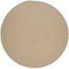 Rhody Solid Wool Sand S100 8 ft. X 8 ft. Round Braided Rug