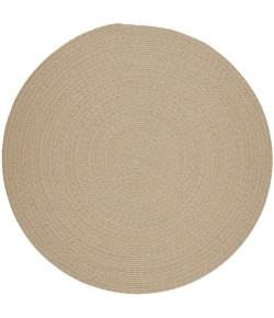 Rhody Solid Wool Sand S100 8 ft. X 8 ft. Round Braided Rug