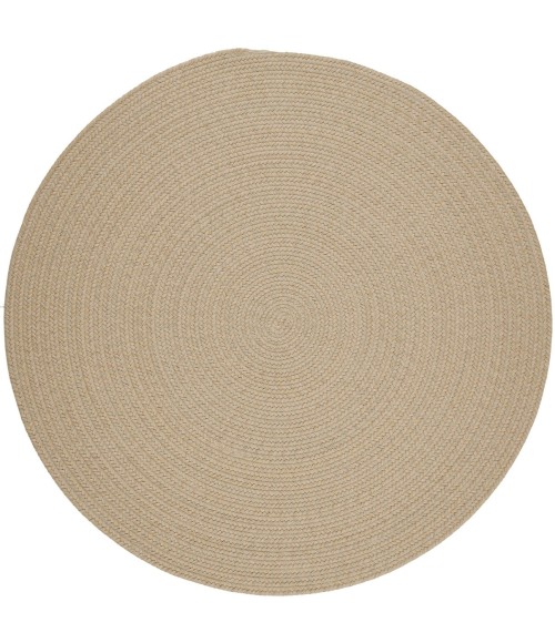 Rhody Solid Wool Sand S100 8 ft. X 8 ft. Round Rug