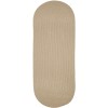 Rhody Solid Wool Sand S100 2 ft. X 6 ft. Oval Runner Braided Rug