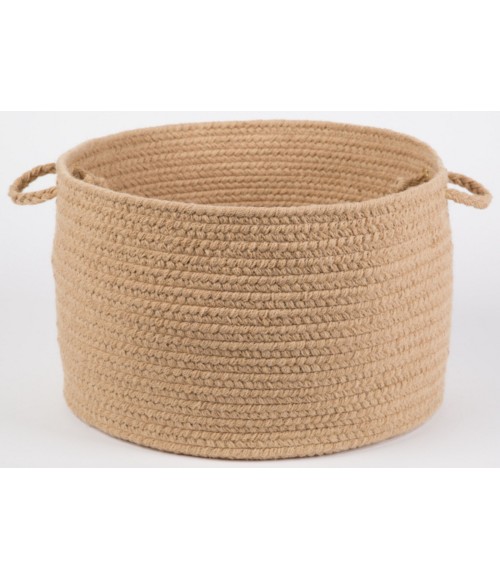 Rhody Solid Wool Wheat S101 18 in. X 12 in. Basket Rug
