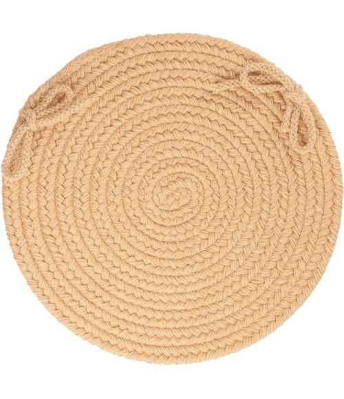 Rhody Solid Wool Wheat S101 15 in. X 15 in. Chair Pad Set-of-4 Rug