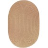 Rhody Solid Wool Wheat S101 7 ft. X 9 ft. Oval Braided Rug