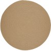 Rhody Solid Wool Wheat S101 10 ft. X 10 ft. Round Braided Rug