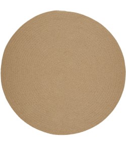 Rhody Solid Wool Wheat S101 10 ft. X 10 ft. Round Braided Rug