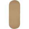 Rhody Solid Wool Wheat S101 2 ft. X 4 ft. Oval Runner Braided Rug