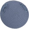 Rhody Solid Wool Sailor Blue S102 15 in. X 15 in. Chair Pad Braided Rug