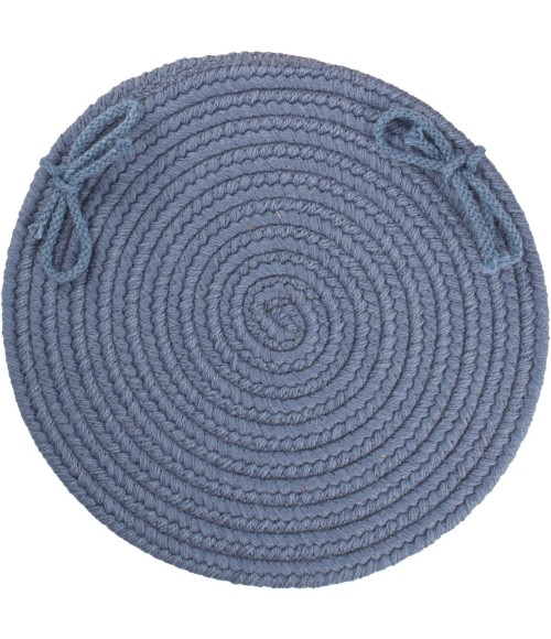 Rhody Solid Wool Sailor Blue S102 15 in. X 15 in. Chair Pad Set-of-4 Rug