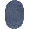 Rhody Solid Wool Sailor Blue S102 10 ft. X 13 ft. Oval Braided Rug