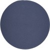 Rhody Solid Wool Sailor Blue S102 6 ft. X 6 ft. Round Braided Rug