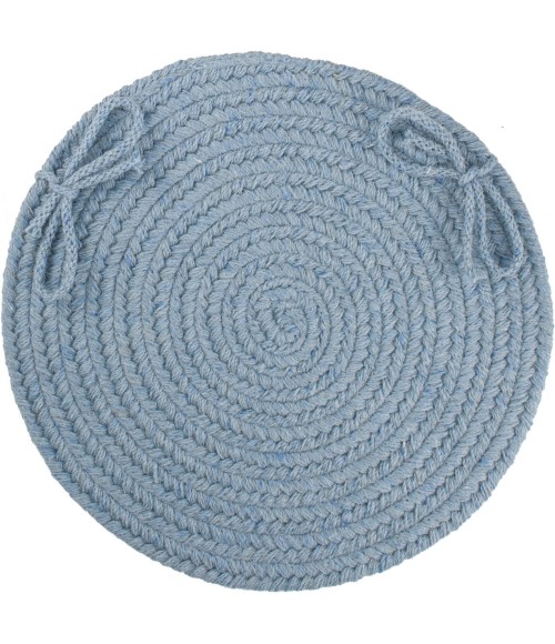 Rhody Solid Wool Blue Bonnet S103 15 in. X 15 in. Chair Pad Set-of-4 Rug