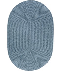Rhody Solid Wool Blue Bonnet S103 7 ft. X 9 ft. Oval Braided Rug