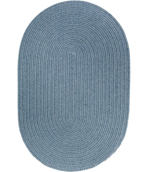 Rhody Solid Wool Blue Bonnet S103 2 ft. X 3 ft. Oval Rug