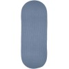 Rhody Solid Wool Blue Bonnet S103 2 ft. X 8 ft. Oval Runner Braided Rug