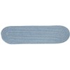 Rhody Solid Wool Blue Bonnet S103 8 in. X 28 in. Stair Tread Set-of-13 Braided Rug