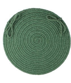 Rhody Solid Wool Hunter Green S105 15 in. X 15 in. Chair Pad Set-of-4 Braided Rug