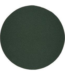 Rhody Solid Wool Hunter Green S105 8 ft. X 8 ft. Round Braided Rug