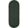 Rhody Solid Wool Hunter Green S105 2 ft. X 8 ft. Oval Runner Braided Rug