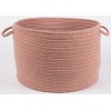 Rhody Solid Wool Old Rose S106 18 in. X 12 in. Basket Braided Rug