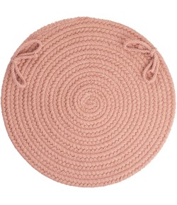 Rhody Solid Wool Old Rose S106 15 in. X 15 in. Chair Pad Set-of-4 Braided Rug
