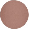 Rhody Solid Wool Old Rose S106 6 ft. X 6 ft. Round Braided Rug